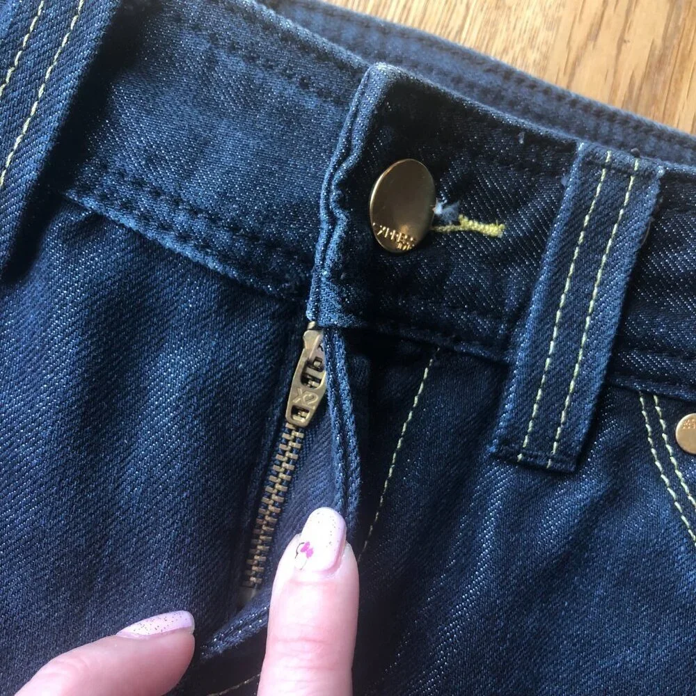 Express Denim Sequin Pocket Mini Skirt Shimmer Size 2